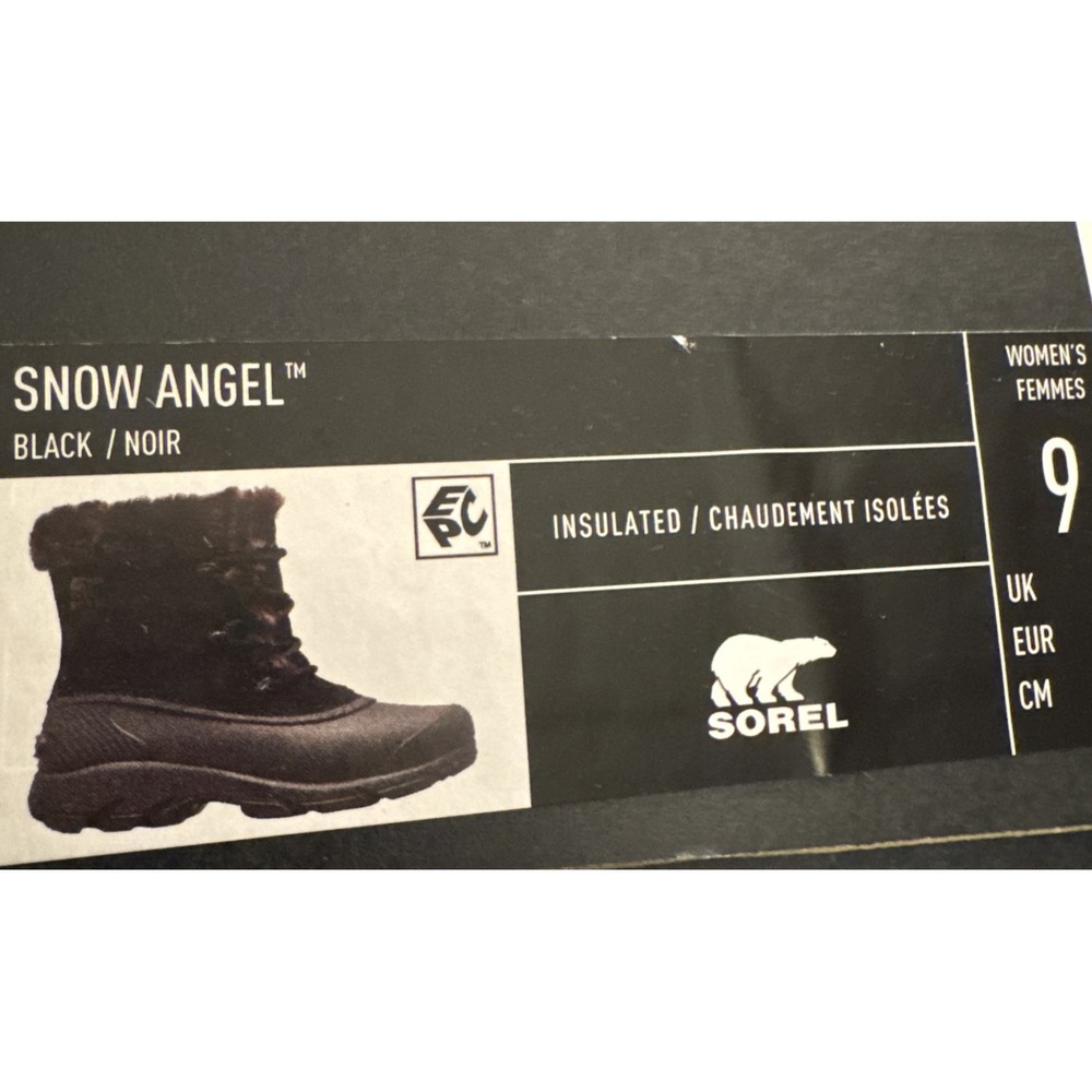 Womens Sorel Sueded‎ Winter Boots Black Snow Angel Size 9 NEW IN BOX - Picture 6 of 6